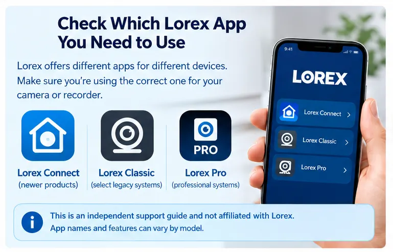 check which lorex app you need to use